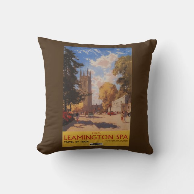 Royal Spa, Street View British Railways Poster Throw Pillow (Front)