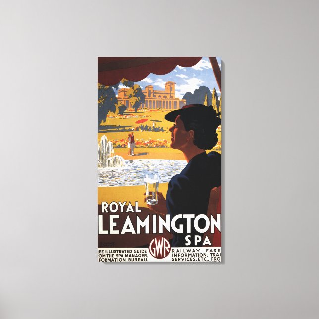Royal Spa, Woman Drinking Water Rail Poster Canvas Print (Front)