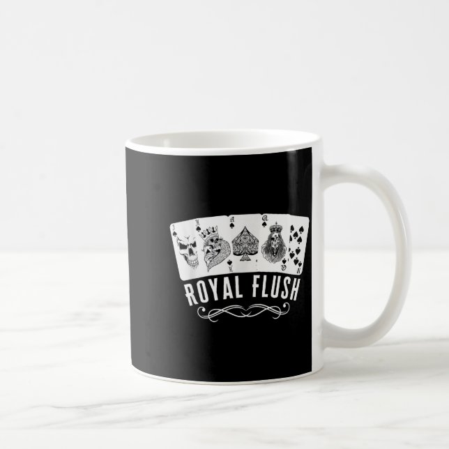 Royal Spade Flush Skeleton King Queen Spades Ker G Coffee Mug (Right)