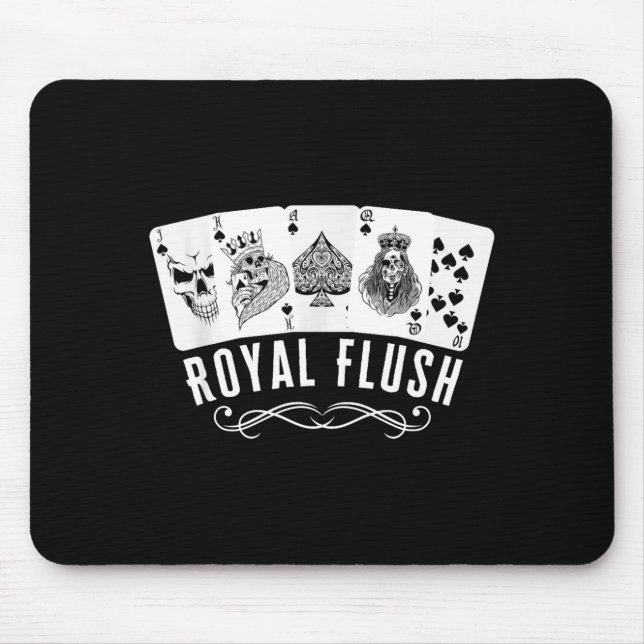 Royal Spade Flush Skeleton King Queen Spades Ker G Mouse Pad (Front)