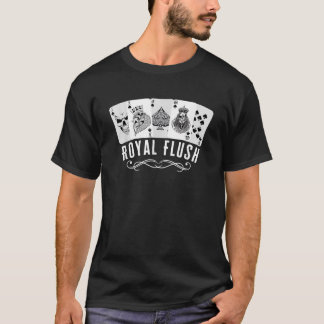 Royal Spade Flush Skeleton King Queen Spades Poker T-Shirt