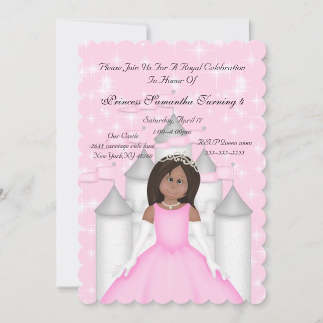 Royal Sparkle Princess Birthday Party Invitation (Front)