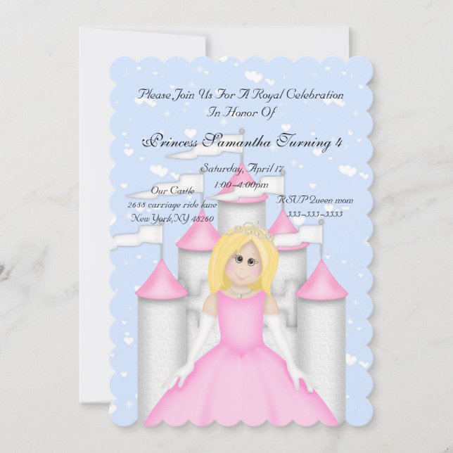 Royal Sparkle Princess Birthday Party Invitation (Front)