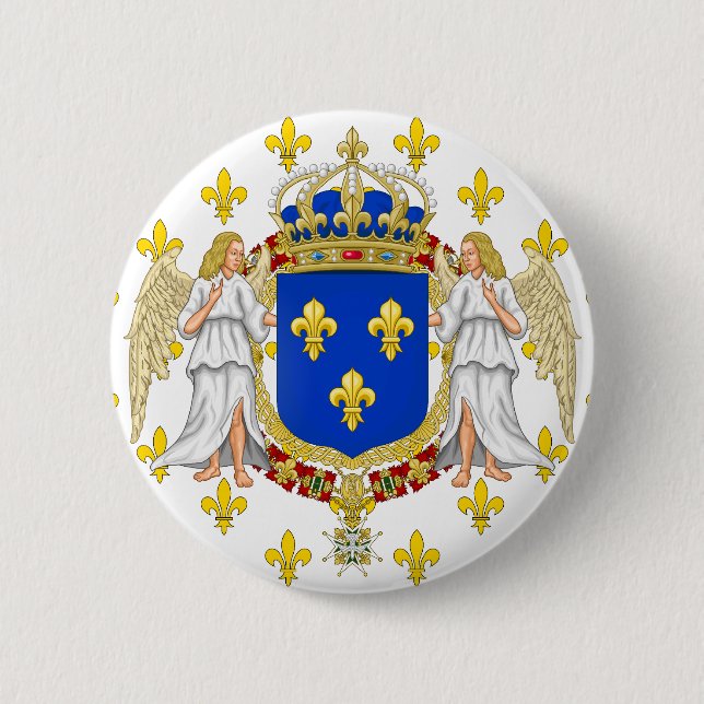 Royal Standard Of The Kingdom Of France, France Pinback Button (Front)