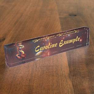 Royal star serpent of the universe. desk name plate