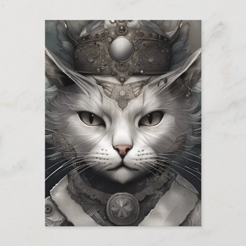 Royal Steampunk Cat Postcard