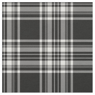 Royal Stewart Black And White Tartan Print Fabric