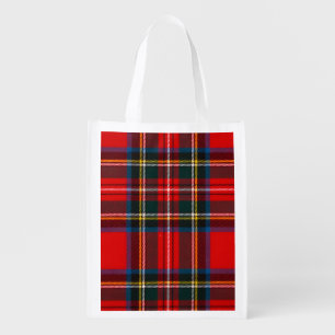 Royal Stewart Christmas Plaid  Grocery Bag