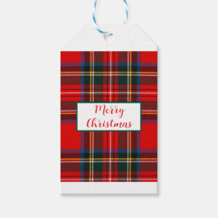 Royal Stewart Christmas Plaid PERSONALIZE Gift Tags