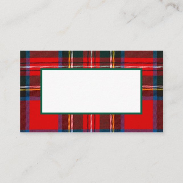 Royal Stewart Christmas Plaid Place Card (Front)
