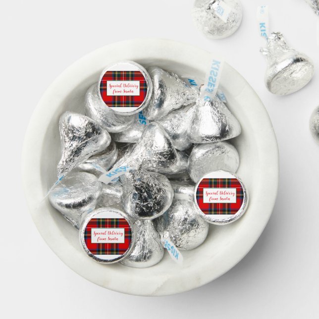 Royal Stewart Christmas Plaid Santa PERSONALIZE  Hershey®'s Kisses® (Assorted)