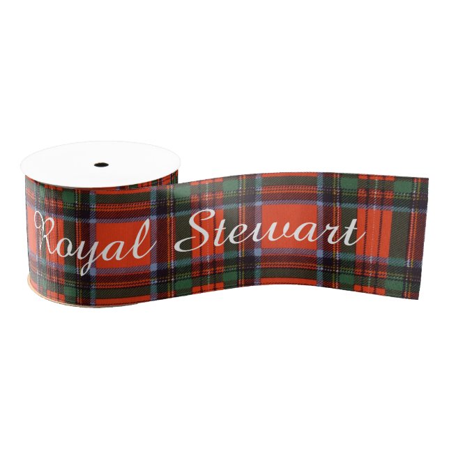 Royal Stewart clan Plaid Scottish tartan Grosgrain Ribbon (Spool)