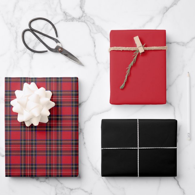 Royal Stewart Clan Scottish Tartan  Wrapping Paper Sheets (Front)