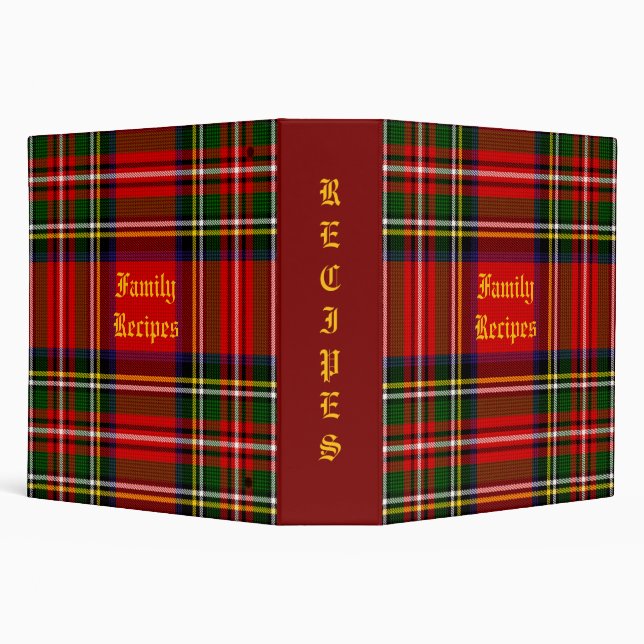 Royal Stewart Clan Tartan Personalized Recipe 3 Ring Binder (Background)