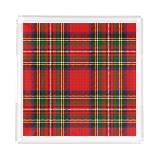 Royal Stewart Clan Tartan Plaid Acrylic Tray (Front)