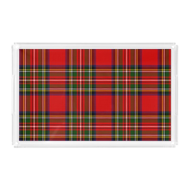 Royal Stewart Clan Tartan Plaid Acrylic Tray (Front)