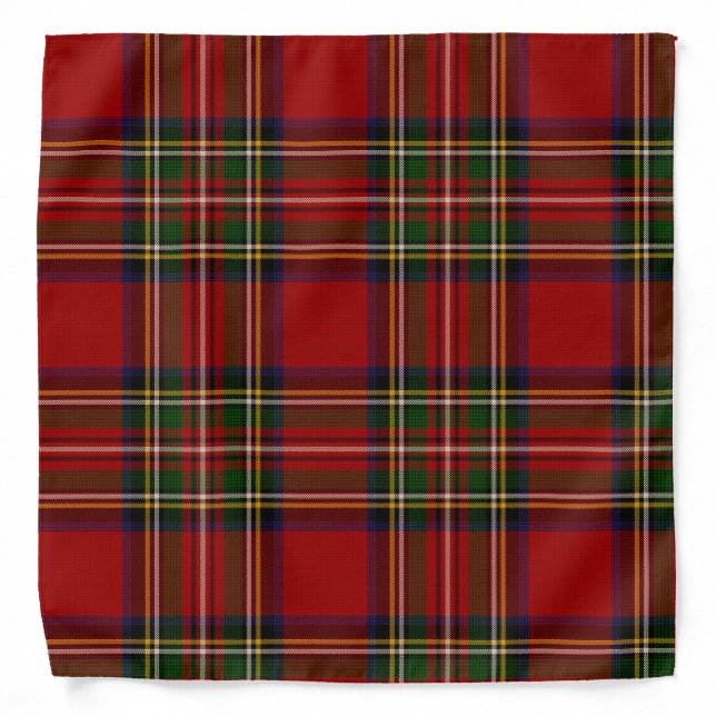 Royal Stewart Clan Tartan Plaid  Bandana (Front)