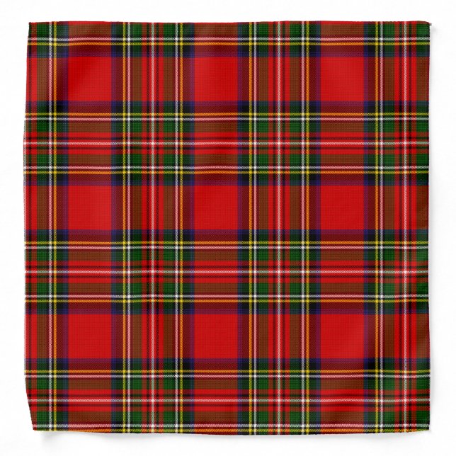 Royal Stewart Clan Tartan Plaid  Bandana (Front)