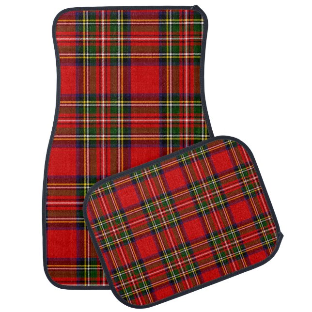 Royal Stewart Clan Tartan Plaid  Car Floor Mat (Set)