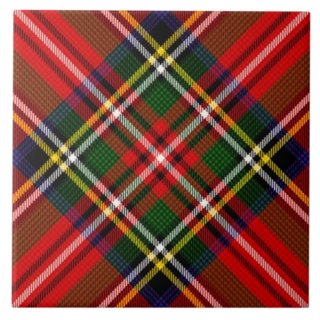 Royal Stewart Clan Tartan Plaid Ceramic Tile (Front)