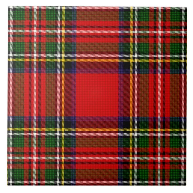 Royal Stewart Clan Tartan Plaid Ceramic Tile (Front)