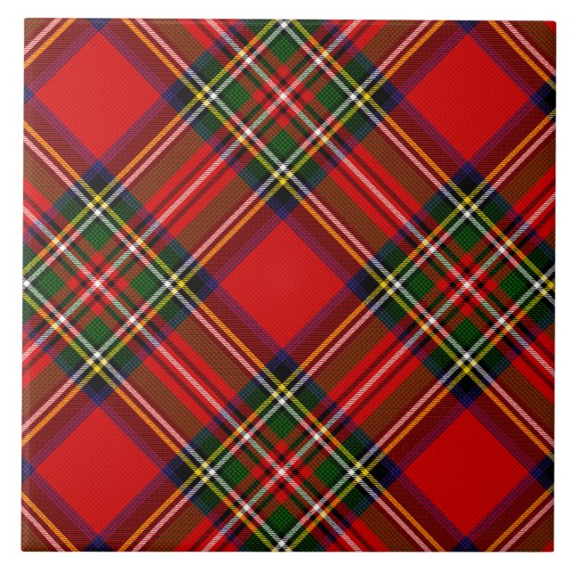 Royal Stewart Clan Tartan Plaid Ceramic Tile (Front)