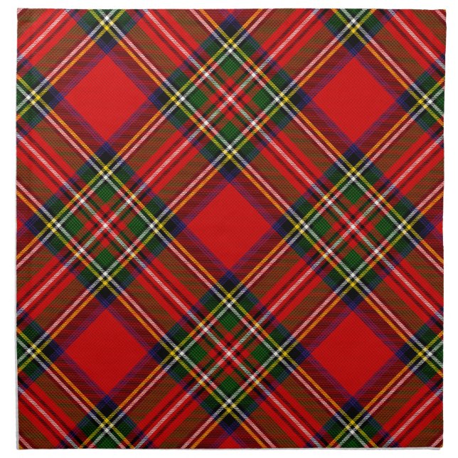 Royal Stewart Clan Tartan Plaid Cloth Napkin (Front)
