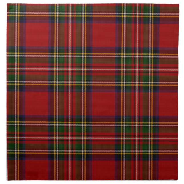 Royal Stewart Clan Tartan Plaid  Cloth Napkin (Front)