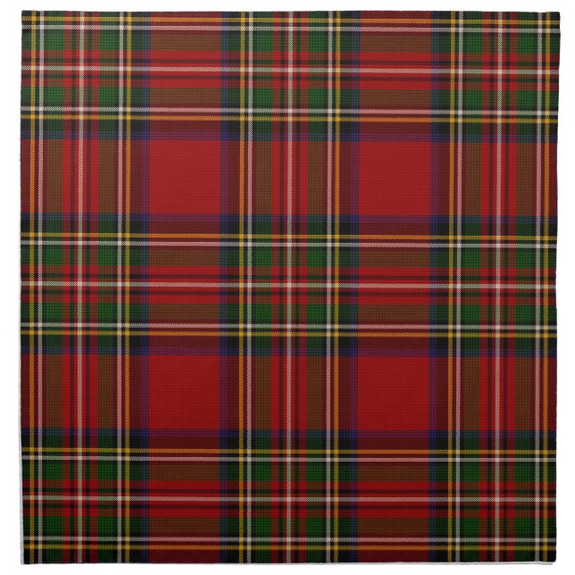 Royal Stewart Clan Tartan Plaid  Cloth Napkin (Front)