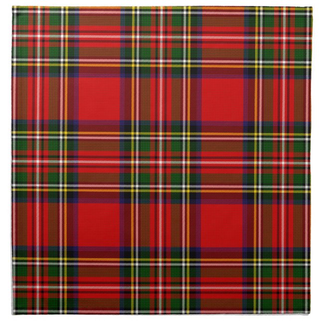 Royal Stewart Clan Tartan Plaid Cloth Napkin (Front)