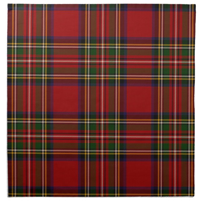 Royal Stewart Clan Tartan Plaid  Cloth Napkin (Front)