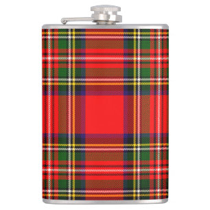 Royal Stewart Clan Tartan Plaid  Flask