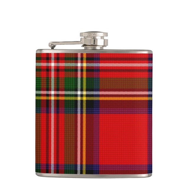 Royal Stewart Clan Tartan Plaid  Flask (Front)
