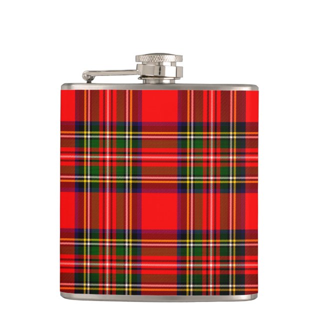 Royal Stewart Clan Tartan Plaid  Flask (Front)