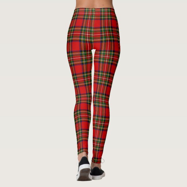 Royal Stewart Clan Tartan Plaid  Leggings (Back)