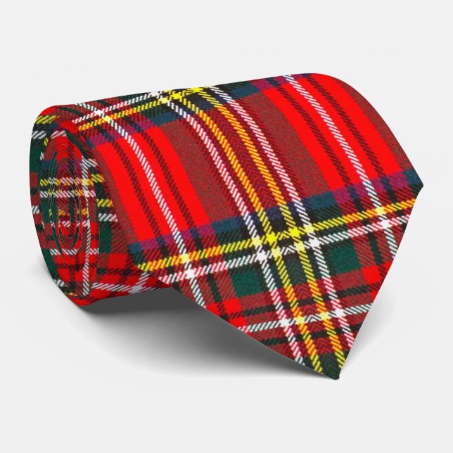Royal Stewart Clan Tartan Plaid  Neck Tie (Rolled)