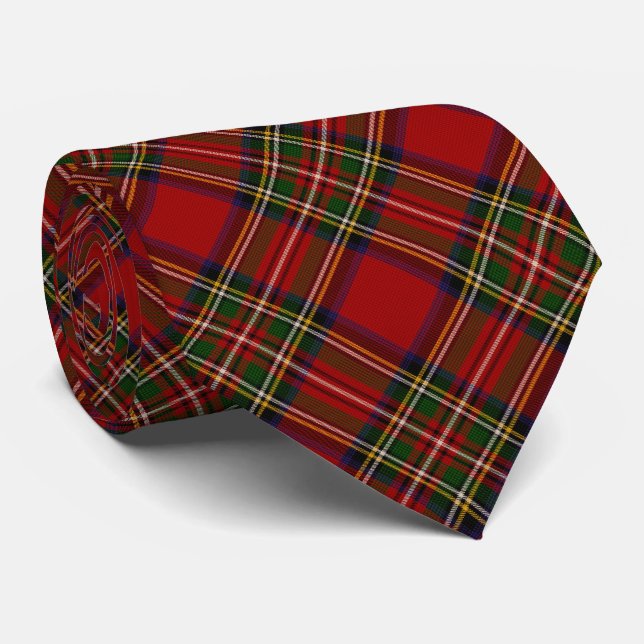 Royal Stewart Clan Tartan Plaid  Neck Tie (Rolled)