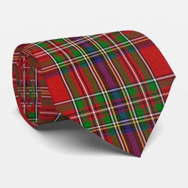 Royal Stewart Clan Tartan Plaid  Neck Tie (Rolled)