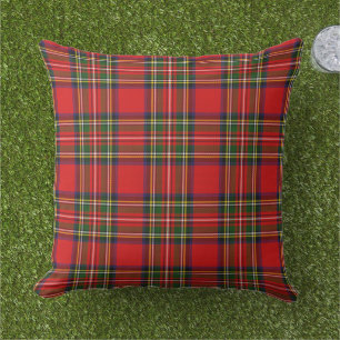 Royal Stewart Clan Tartan Plaid  Outdoor Pillow