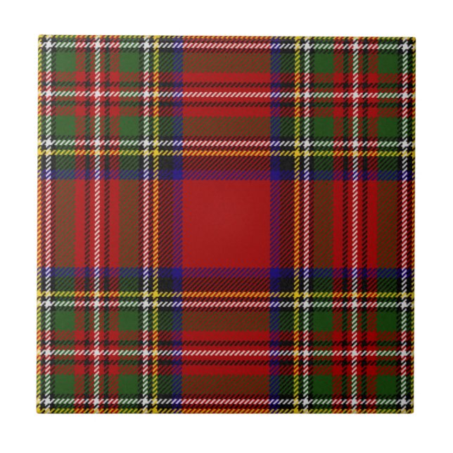 Royal Stewart Clan Tartan Plaid Pattern Ceramic Tile (Front)