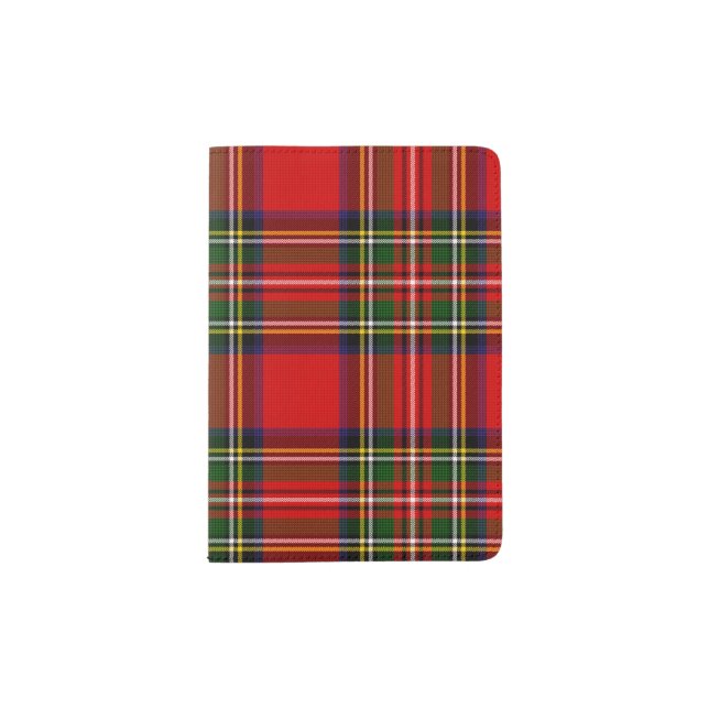 Royal Stewart Clan Tartan Plaid Pattern Passport Holder (Front)