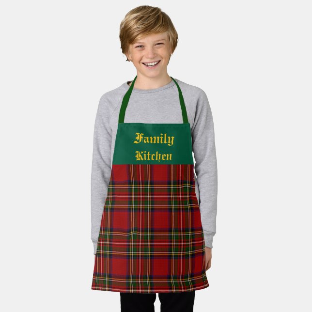 Royal Stewart Clan Tartan Plaid Personalized Apron (Worn)