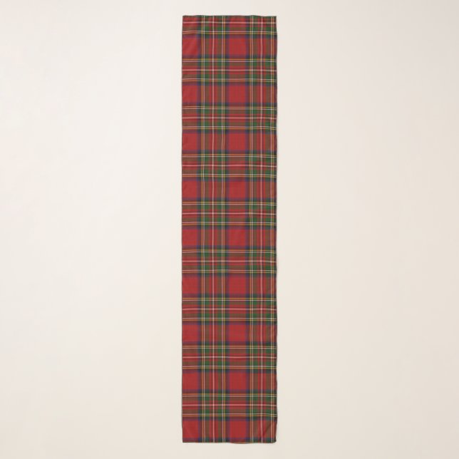 Royal Stewart Clan Tartan Plaid  Scarf (Front)