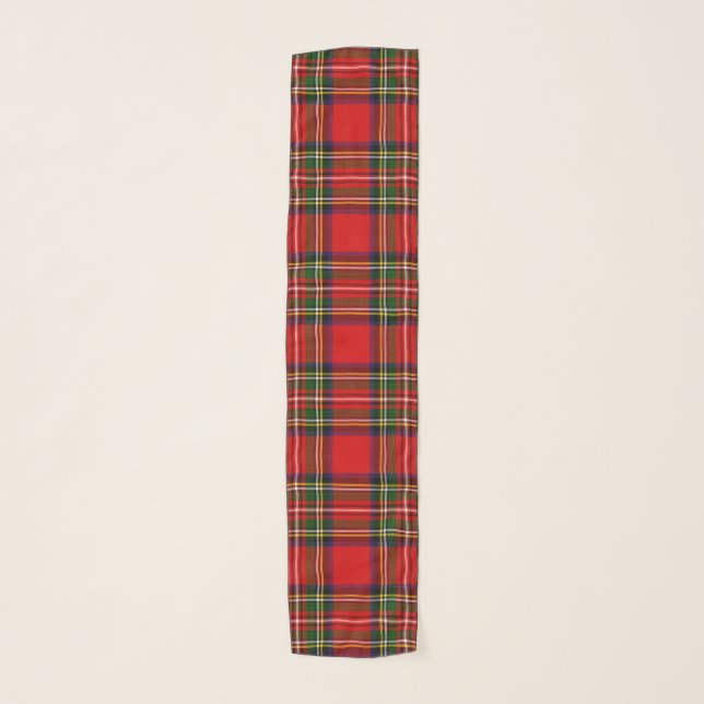 Royal Stewart Clan Tartan Plaid  Scarf (Front)