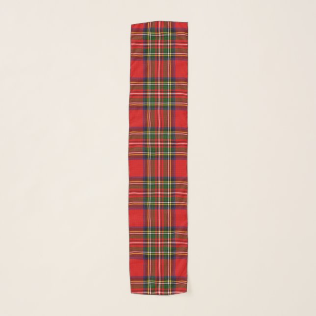 Royal Stewart Clan Tartan Plaid  Scarf (Front)