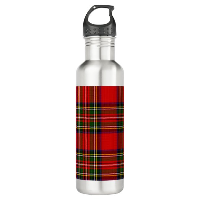 Royal Stewart Clan Tartan Plaid  Stainless Steel Water Bottle (Front)
