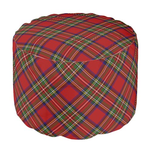 Royal Stewart Clan Tartan Scottish Plaid Pouf