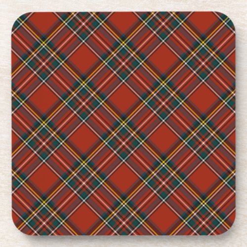 Royal Stewart Classic Red Scottish Tartan Beverage Coaster