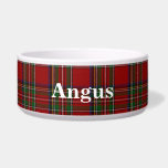 Royal Stewart Custom Tartan Plaid Pet Bowl<br><div class="desc">Traditional red, blue, green, black, yellow, and white Royal Stewart tartan plaid around this white ceramic dog bowl. Custom white text is ready to personalize with your pet's name. Makes a great gift idea to a new dog owner.</div>