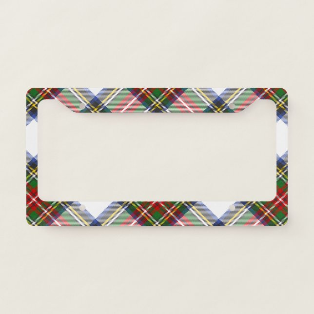Royal Stewart Dress Clan Tartan Plaid Pattern Squa License Plate Frame (Front)